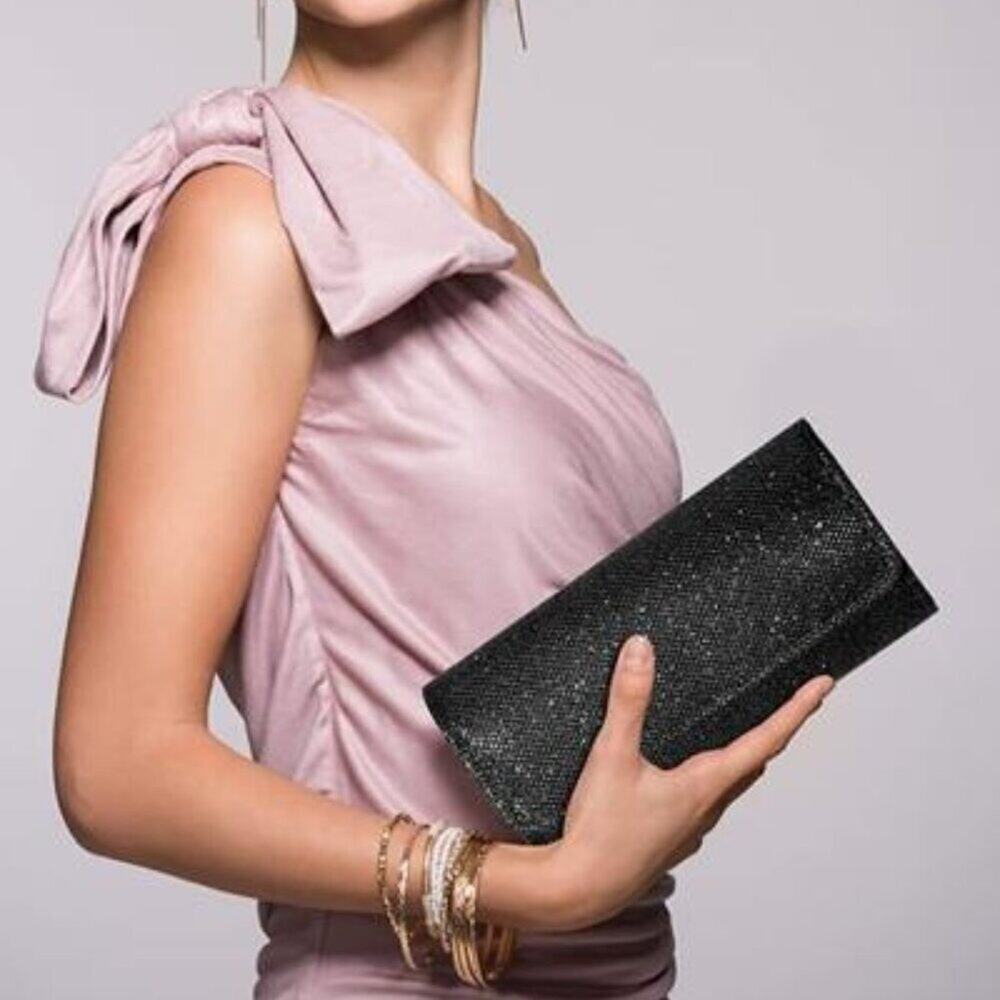 Evening Bag  Clutch Purses for Women Ladies Sparkling Party Handbag Black